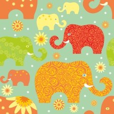 seamless pattern with elephants N4