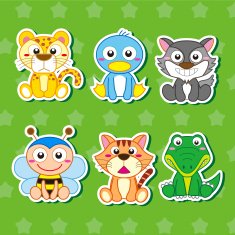 Cute animal stickers N21
