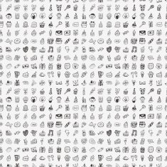 Seamless Doodle Birthday party pattern background N81