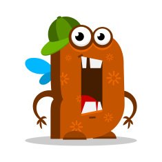Letter D monster Vectorial illustration