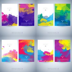 Set of vector watercolor template N51