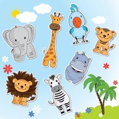 Set of funny animals from Africa