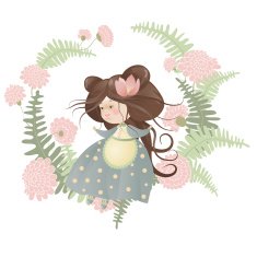 Cute girl in flower wreath N3