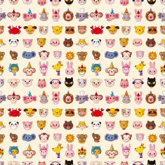 seamless animal face pattern N2