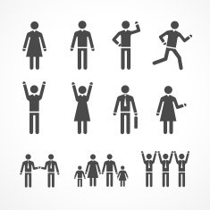 Vector Illustration human silhouettes