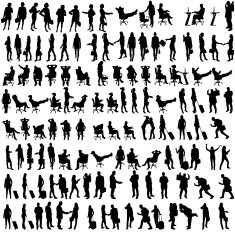 Vector silhouettes of people N47