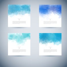 Set of vector watercolor template N52