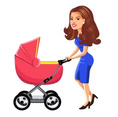 Mother With Baby Stroller