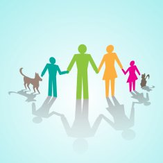 Vector multicolor family pictograms