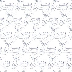 Seamless pattern with scooters isolated on white background