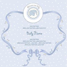 new baby boy announcement card N37