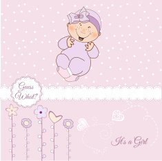 baby girl shower announcement N6