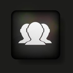 Vector group of friends icon on black Eps10