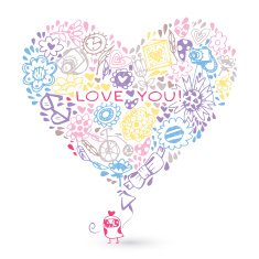 Heart love pattern and Owl N2