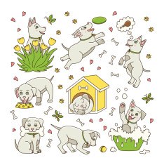 Bakcground with puppies