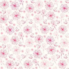 Romantic curly rose floral seamless pattern