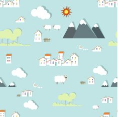 vector seamless town wallpaper
