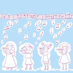 Little Girls Playing Flute Pattern