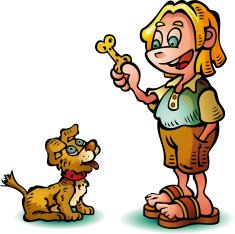 Child and doggie