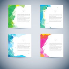 Set of vector watercolor template N53