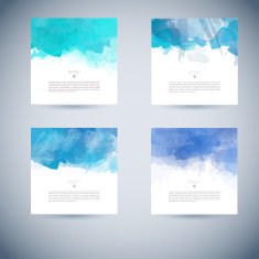 Set of vector watercolor template N54