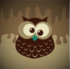 Vector Retro Funny Cartoon Owl N2