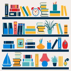 Bookshelf full of books - Illustration