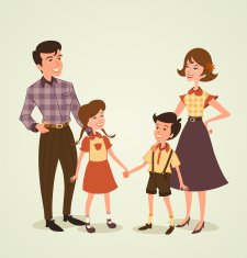 Retro family background N2