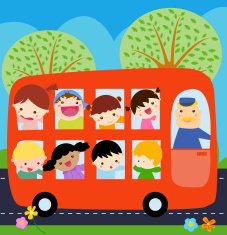 Kids and bus