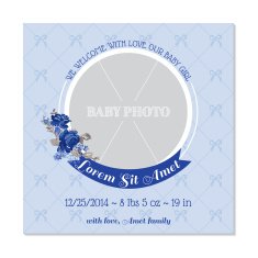 Baby Girl Arrival Card with Photo Frame