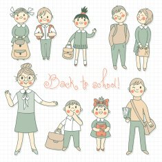 The teacher with the students Back to school N7