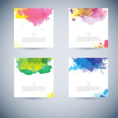 Set of vector watercolor template N56