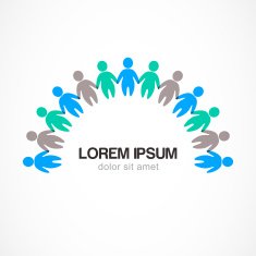 Business background template with colorful people Vector illustration N5