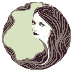 Long-haired girl Vector illustration
