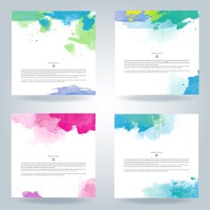 Set of vector watercolor template N59