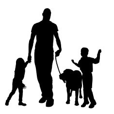 Vector silhouette of a family N166