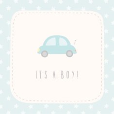 It's a boy greeting card with cute little car