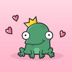 The Frog King with golden crown - cartoon fairytale N2