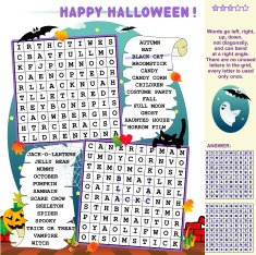 Halloween word search puzzle