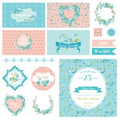 Baby Scrapbook Party Set - Flower Theme