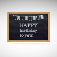 Birthday greetings on schoolboard N2
