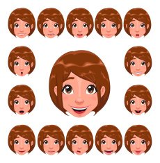 Girl expressions with lip sync