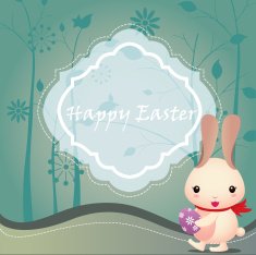 Happy easter cards illustration with bunny N2