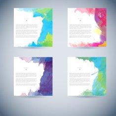 Set of vector watercolor template N60