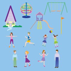 People in village playground