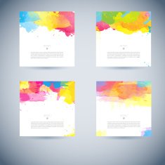 Set of vector watercolor template N61