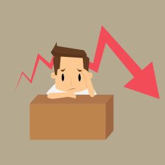 Business failure Young worried businessman thinking about busin