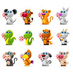 Chinese horoscope animal toys with sugar candy N2