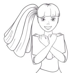 Hand drawn young girl hugs the book