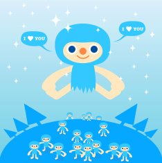 Blue Love Beans (vector romantics)